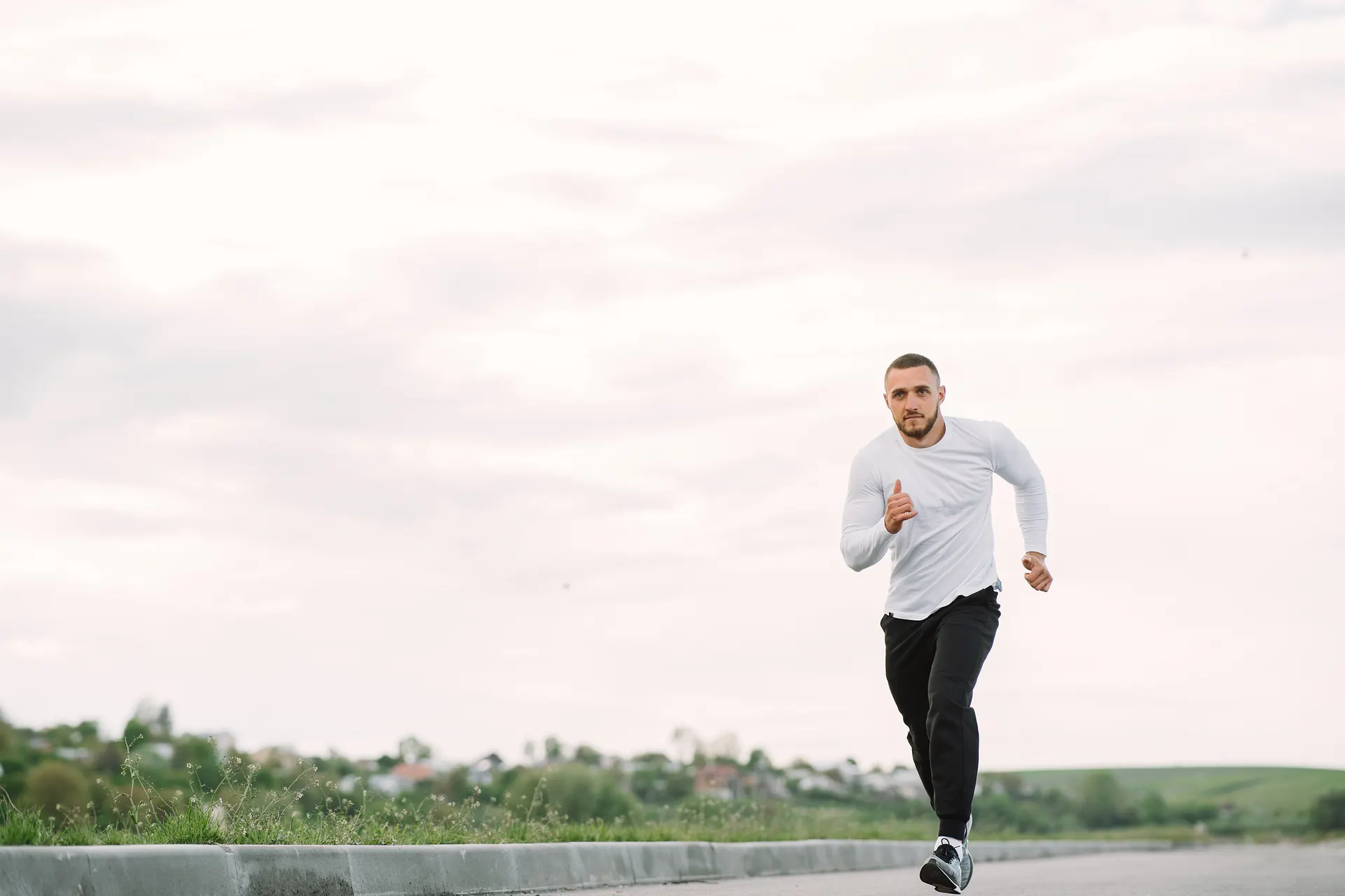 Man running outdoors